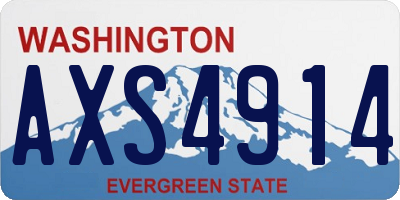 WA license plate AXS4914