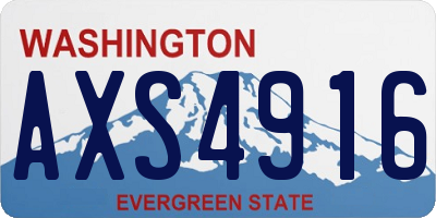 WA license plate AXS4916