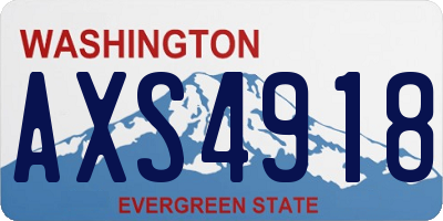 WA license plate AXS4918