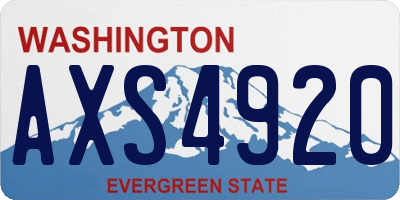 WA license plate AXS4920