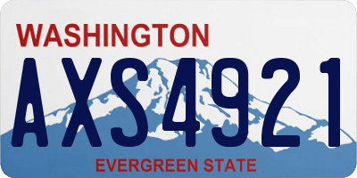 WA license plate AXS4921