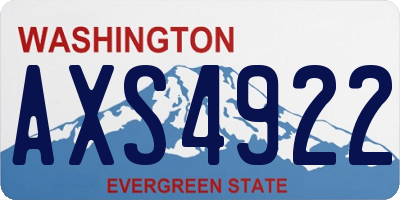 WA license plate AXS4922