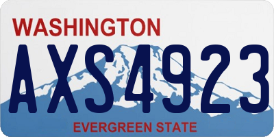 WA license plate AXS4923