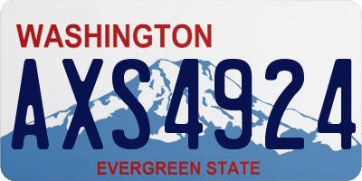 WA license plate AXS4924
