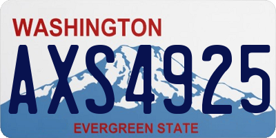 WA license plate AXS4925