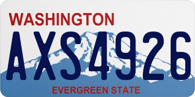 WA license plate AXS4926