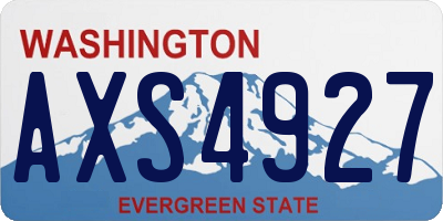 WA license plate AXS4927