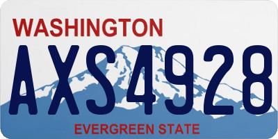 WA license plate AXS4928