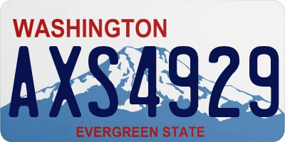 WA license plate AXS4929