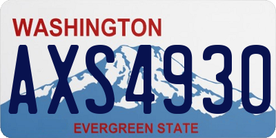 WA license plate AXS4930