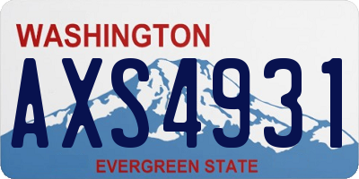 WA license plate AXS4931
