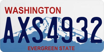 WA license plate AXS4932