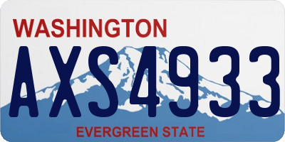 WA license plate AXS4933