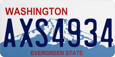 WA license plate AXS4934