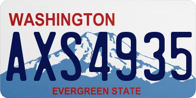 WA license plate AXS4935