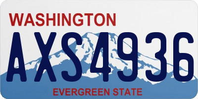 WA license plate AXS4936