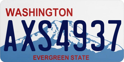 WA license plate AXS4937