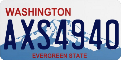 WA license plate AXS4940