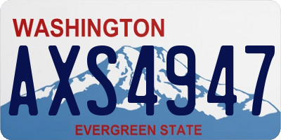 WA license plate AXS4947