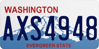 WA license plate AXS4948