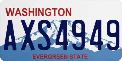 WA license plate AXS4949
