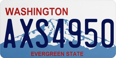 WA license plate AXS4950