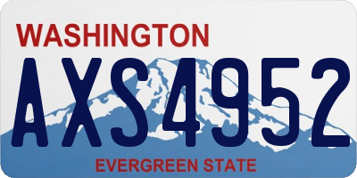 WA license plate AXS4952