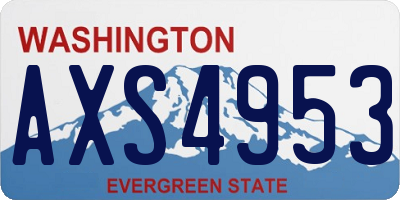 WA license plate AXS4953