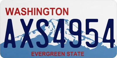 WA license plate AXS4954