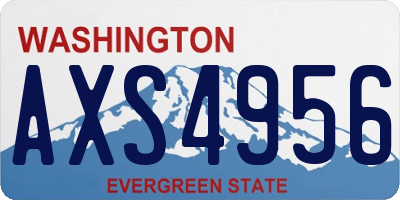 WA license plate AXS4956