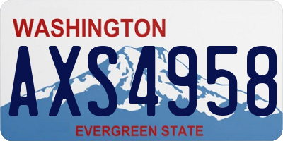 WA license plate AXS4958
