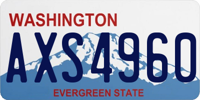 WA license plate AXS4960