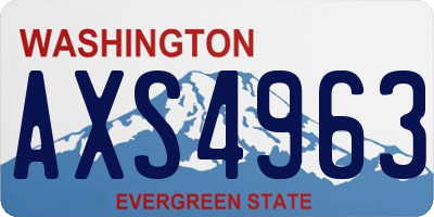 WA license plate AXS4963