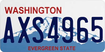 WA license plate AXS4965
