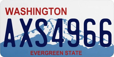 WA license plate AXS4966