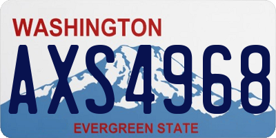 WA license plate AXS4968