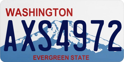 WA license plate AXS4972