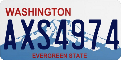 WA license plate AXS4974