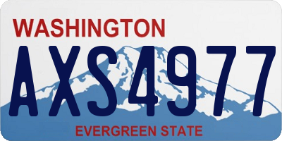 WA license plate AXS4977