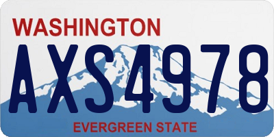 WA license plate AXS4978