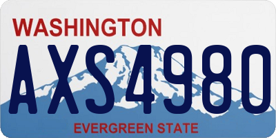 WA license plate AXS4980