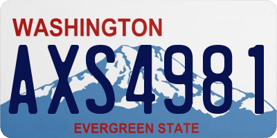 WA license plate AXS4981