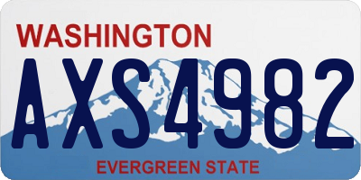 WA license plate AXS4982