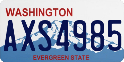 WA license plate AXS4985