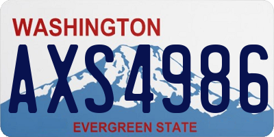 WA license plate AXS4986