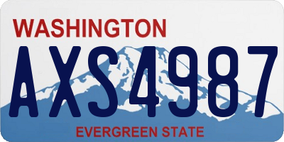 WA license plate AXS4987