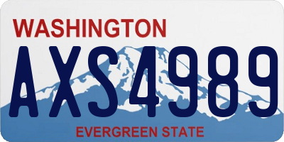WA license plate AXS4989