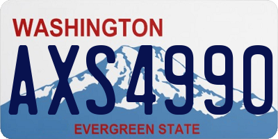 WA license plate AXS4990