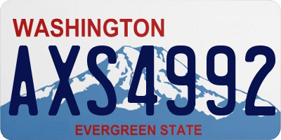 WA license plate AXS4992