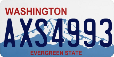 WA license plate AXS4993